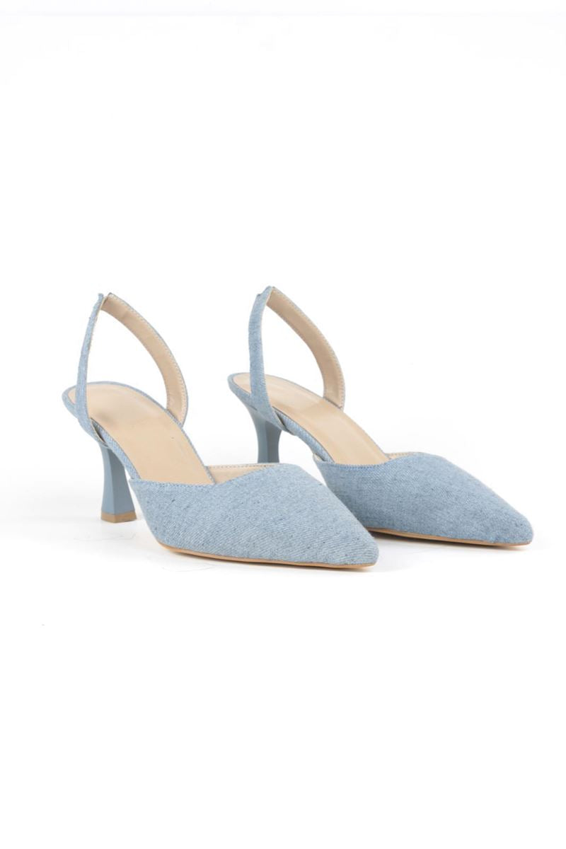 Jolie Açık Kot Orta Topuklu(6 cm) Klasik Topuklu Ayakkabı