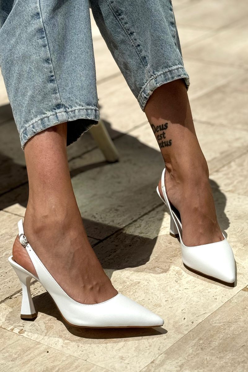 Chiara Kadın Topuklu Ayakkabı BEYAZ CİLT