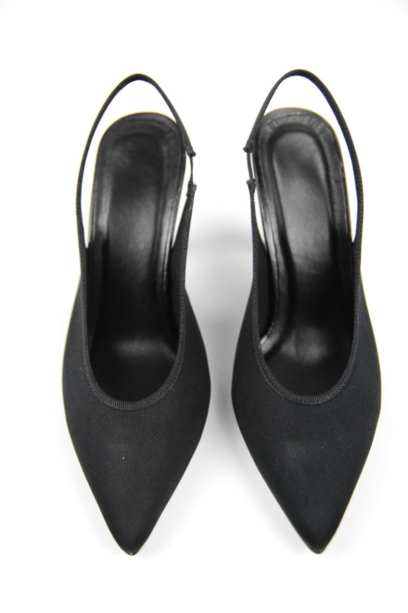 Texas Kadın Siyah Mat Saten Orta Topuklu (8 cm) Topuklu Ayakkabı