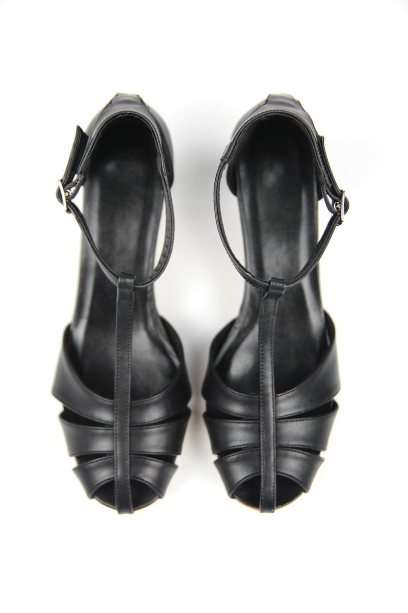 Queenn Kadın Klasik Kısa Topuklu (4-6 cm) Ayakkabı  Siyah Cilt