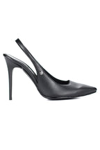 Zerina Siyah Cilt Esnek Yumuşak Kaymaz Taban İnce Topuklu (11cm) Kadın Stiletto