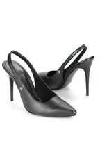 Zerina Siyah Cilt Esnek Yumuşak Kaymaz Taban İnce Topuklu (11cm) Kadın Stiletto