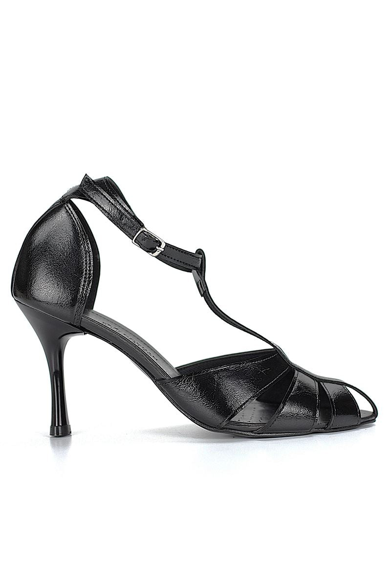 Princess Kadın Klasik Topuklu Ayakkabı Siyah Rugan