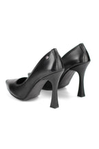 Ravyn Siyah Cilt Yüksek Topuklu (10 cm) Klasik Topuklu Ayakkabı