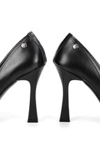 Ravyn Siyah Cilt Yüksek Topuklu (10 cm) Klasik Topuklu Ayakkabı