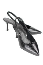 Vivienne Esnek Yumuşak Kaymaz Taban (7 cm) Rugan Yılan Baskı Açık Lastikli Kadın Topuklu Ayakkabı