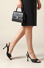 Viona Esnek Yumuşak Kaymaz Taban (8 cm) Siyah Rugan Kadın Topuklu Ayakkabı