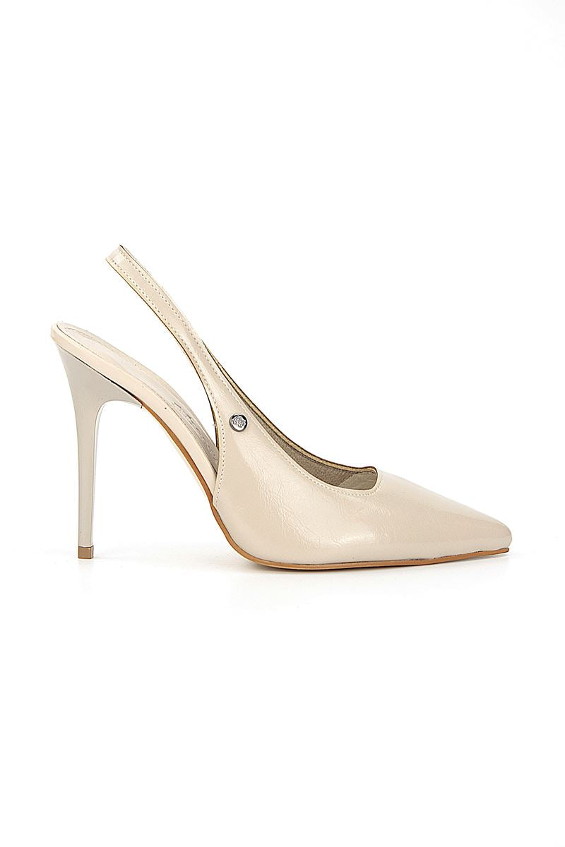 Zerina Bej Rugan Esnek Yumuşak Kaymaz Taban İnce Topuklu (11cm) Kadın Stiletto