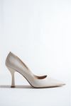 Beliz Bej Cilt Orta Topuklu (8 cm) Klasik Topuklu Ayakkabı