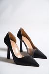 Nina Siyah Cilt Yüksek Topuklu (10 cm ) Klasik Topuklu Ayakkabı