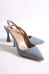 Chiara Açık Kot Orta Topuklu (8 cm) Klasik Topuklu Ayakkabı