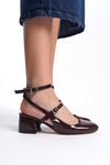 Tessa Bordo Rugan Orta Kalın Topuklu (5 cm) Topuklu Ayakkabı