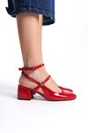Tessa Kırmızı Rugan Orta Kalın Topuklu (5 cm) Klasik Topuklu Ayakkabı