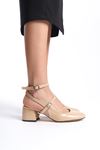 Tessa Nude Rugan Orta Kalın Topuklu (5 cm) Klasik Topuklu Ayakkabı