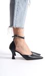 Elsa Siyah Cilt Orta Topuklu (6 cm) Klasik Topuklu Ayakkabı