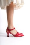 Mira Kırmızı Rugan Orta Topuklu (6 cm) Klasik Topuklu Ayakkabı