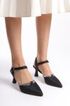 Lillesol Siyah Çipura Orta Topuklu (6 cm) Abiye Ayakkabı