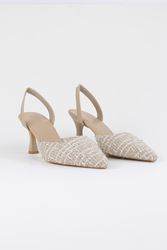 Jolie Nude Desenli Kumaş (6 cm) Klasik Topuklu Ayakkabı