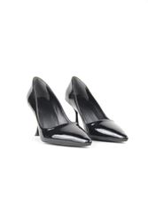 Kaylee Siyah Rugan Orta Topuklu (8 cm) Klasik Topuklu Ayakkabı