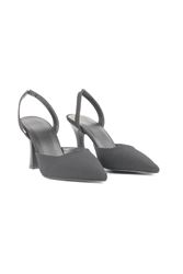 Lori Siyah Süet Orta Topuklu(8 cm) Klasik Topuklu Ayakkabı