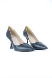 Kaylee Siyah Cilt Orta Topuklu (8 cm) Klasik Topuklu Ayakkabı
