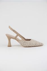Harriet Nude Desenli Kumaş Orta Topuklu(6 cm) Klasik Topuklu Ayakkabı