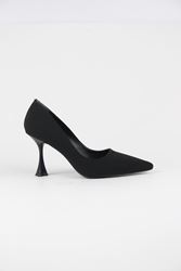 Kaylee Siyah Süet Orta Topuklu (8 cm) Klasik Topuklu Ayakkabı