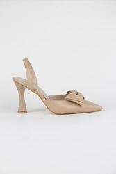 Amaris Nude Cilt Fiyonklu Orta Topuklu(8 cm) Klasik Topuklu Ayakkabı