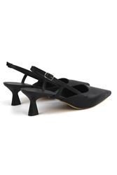 Sophie Siyah Cilt Alçak Topuklu(4 cm) Klasik Topuklu Ayakkabı 