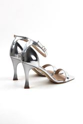 Aisha Gümüş Ayna Cilt Orta Topuklu(8 cm) Klasik Topuklu Ayakkabı 