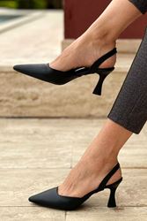 Jolie Siyah Cilt Orta Topuklu(6 cm) Klasik Topuklu Ayakkabı