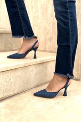 Lori Lacivert Kot Orta Topuklu(8 cm) Klasik Topuklu Ayakkabı