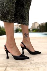 Lori Siyah Cilt Orta Topuklu(8 cm) Klasik Topuklu Ayakkabı