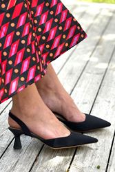 Addison Siyah Süet Alçak Topuklu(4 cm) Klasik Topuklu Ayakkabı 