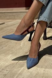 Ester Mavi Multi Orta Topuklu(8 cm) Klasik Topuklu Ayakkabı