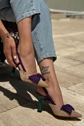 Estella Vizon Multi Fiyonklu Orta Topuklu(8 cm) Klasik Topuklu Ayakkabı
