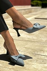 April Mavi Kot Orta Topuklu(8 cm) Klasik Topuklu Ayakkabı